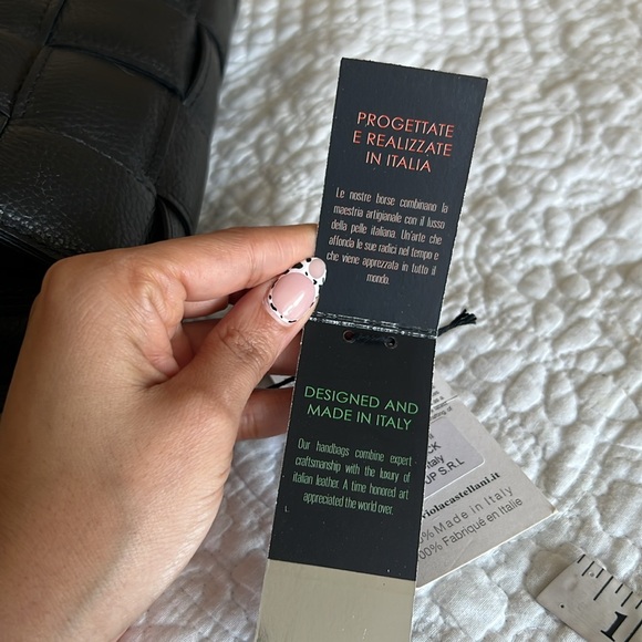 Viola Castellani Black Woven Leather Crossbody Bag - Picture 14 of 14